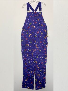 NWT Med Duluth Heirloom Garden Convertible Bib Overalls Indigo Backyard Bugs